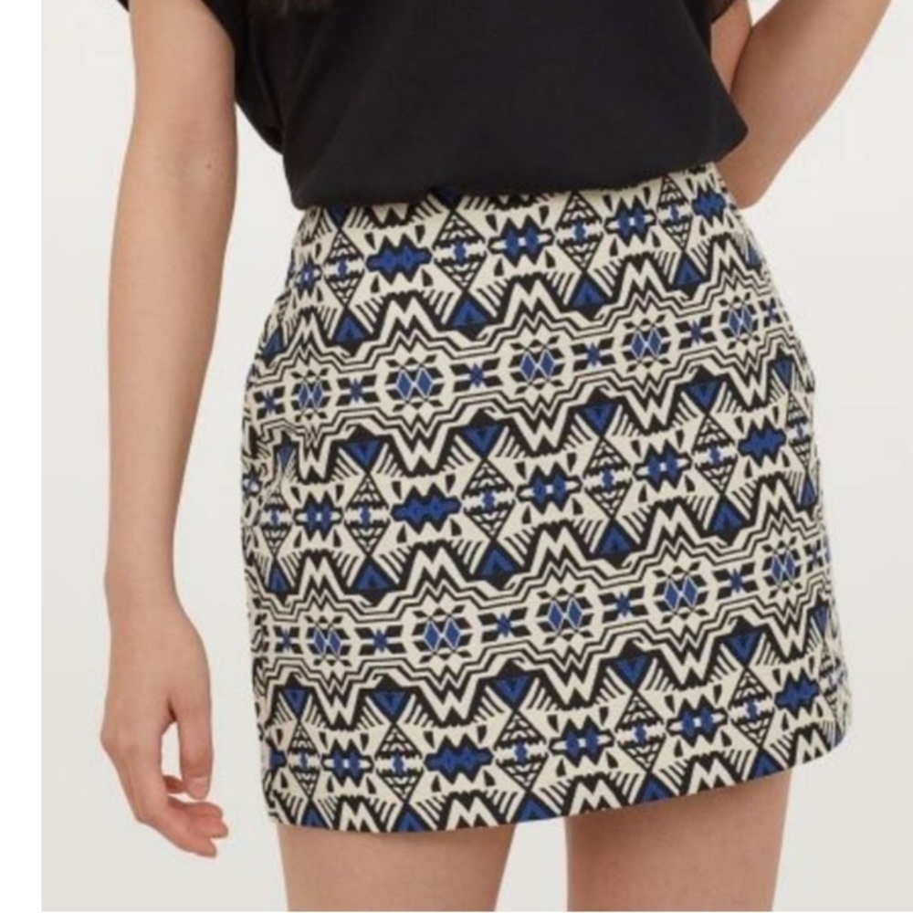 H&M Divided Cobalt Blue Aztec Print Mini
